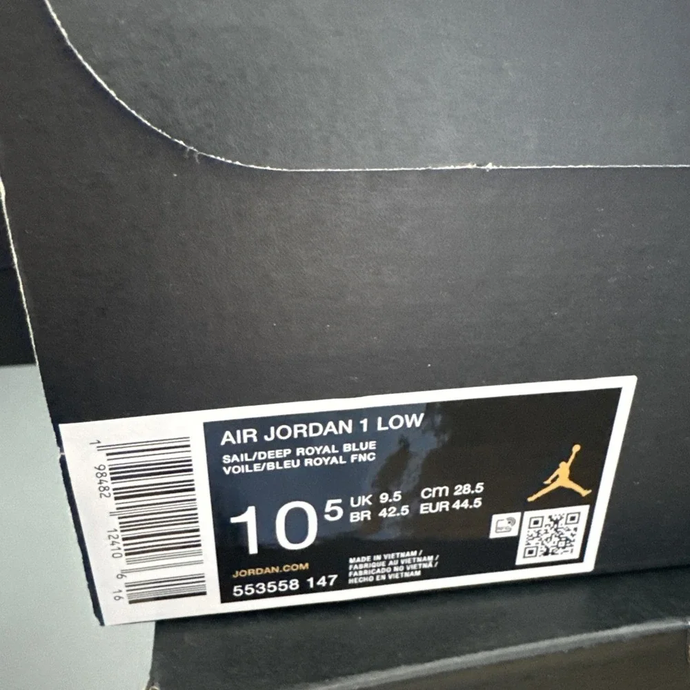 Air Jordan 1 Low Shoes Sail 553558-147 New In Box NWB Size 10.5